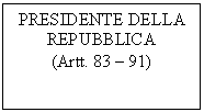 Text Box: PRESIDENTE DELLA REPUBBLICA
(Artt. 83 - 91)
