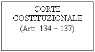 Text Box: CORTE COSTITUZIONALE
(Artt. 134 - 137)
