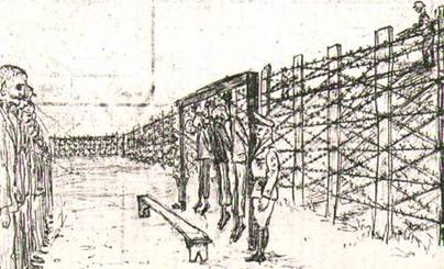 disegno di un detenuto che ritrae un'impiccagione