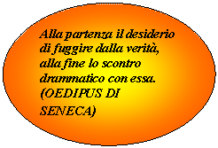 Oval: Alla partenza il desiderio di fuggire dalla verit, alla fine lo scontro drammatico con essa.
(OEDIPUS DI SENECA)
