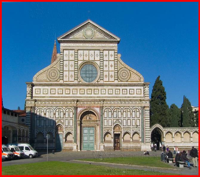 La facciata della Basilica di Santa Maria Novella, Firenze.