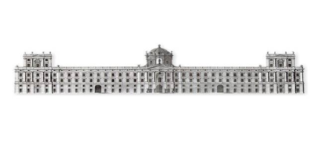 Progetto per il Palazzo Reale di Caserta: facciata verso il Parco