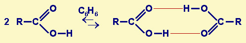 associazione di due molecole di acido organico in ambiente apolare