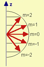 orientazioni del vettore momento angolare rispetto a un campo