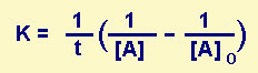 costante di velocit in una reazione di II ordine