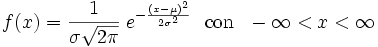 f(x) = frac} ; e^ } ~mbox~ - infty < x < infty