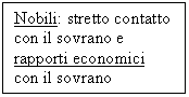 Text Box: Nobili: stretto contatto con il sovrano e rapporti economici con il sovrano