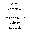 Text Box: Vella Stefania:

 responsabile ufficio acquisti
