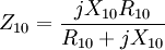 Z_ = { jX_ R_ over R_ + jX_ }