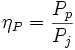 eta _P = frac   ,!