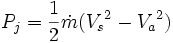 P_j = frac   dot m (^2 - ^2) ,!
