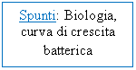 Text Box: Spunti: Biologia, curva di crescita batterica