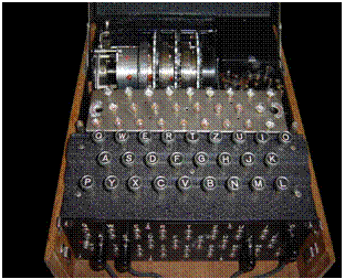 Text Box: 
Una macchina Enigma aperta
