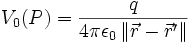 V_0 (P) = frac 