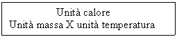 Text Box:                  Unit calore
Unit massa X unit temperatura
