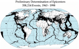 Mappa delle zone sismiche terrestri