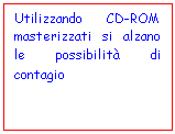 Text Box: Utilizzando CD-ROM masterizzati si alzano le possibilit di contagio