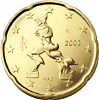 Moneta da 20 eurocent italiana