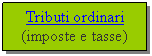 Text Box: Tributi ordinari   (imposte e tasse)