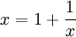 x = 1 + frac