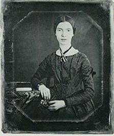 From the daguerreotype taken at Mount Holyoke, December 1846 or early 1847.  It is the only authenticated portrait of Emily Dickinson later than childhood.