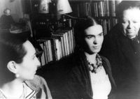 Frida Kahlo con Malu Block y Diego Rivera