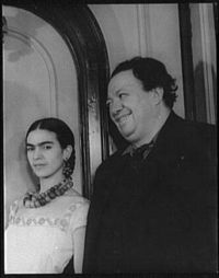 Frida Kahlo con su marido Diego Rivera